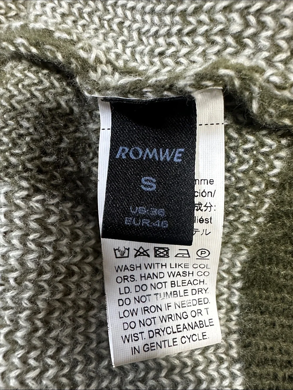 Romwe Academia Men’s Color Block Button Front Cardigan Oversized Small
